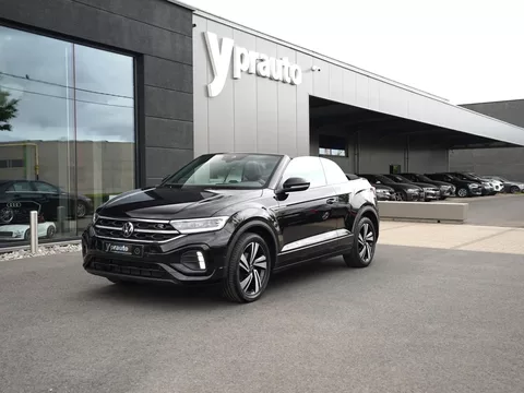 Volkswagen T-Roc 1.5TSI DSG Cabrio R-Line Adaptieve cruise Leder Camera AppleAndroid DAB Digitaal dashboard Windschut IQLight GPS Autopark 18″Aluminium velgen
